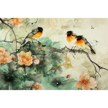 Chinese Birds Canvas